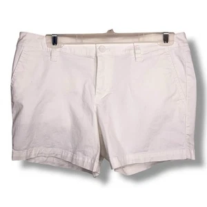 Size 8 Victorias Secret White Shorts Neutral Stretch Cotton Blend Classic - Picture 1 of 9