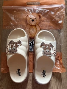 Teddy Island Women Summer Wedge Slip-on Flip Flop Size 4-5 - Picture 1 of 6