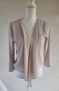Cardigan donna August seta beige aperto davanti M - Foto 1 di 6