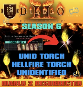 DIABLO 2 RESURRECTED🔥SEASON 6🔥UNID HELLFIRE TORCH UNIDENTIFIED🔥D2R LADDER - Picture 1 of 1