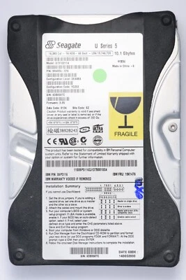 Seagate U Series 5 10GB IDE Desktop Hard Drive Model ST310211A P/N 9R4005-076 - Image 1 of 2