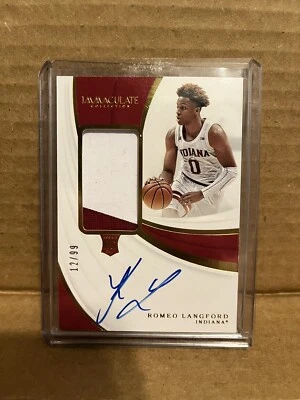 2019 Panini Immaculate Collection Romeo Langford Rookie RC Patch Auto RPA 12/99! - Image 1 of 3