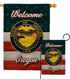 Willkommen Oregon Garten Flagge Americana Staaten Deko Geschenk Hof Haus Banner - Bild 1 von 19