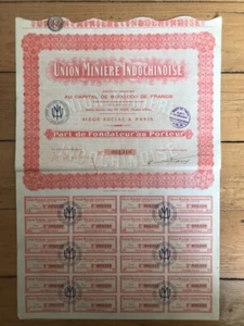 Part: UNION MINIERE INDOCHINOISE (INDOCHINE) (C4) - Picture 1 of 1