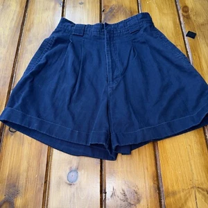 Dress Barn casual shorts women’s size 4 side button zip cotton spandex blue - Picture 1 of 11