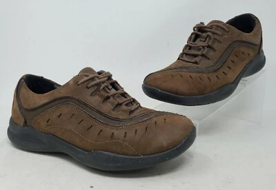 Zapatos para caminar Clarks Wave marrón oscuro con cordones de gamuza para mujer 6 M Foto 1 de 4