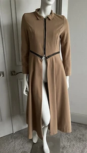 Wind Womens Brown Long Sleeve Convertible Zip Long Jacket Coat Sz S - Picture 1 of 9