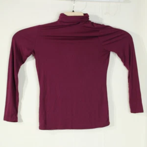 Doublju Women’s Long Sleeve Slim Fit Turtleneck Burgundy Red Purple Size M - Picture 1 of 7