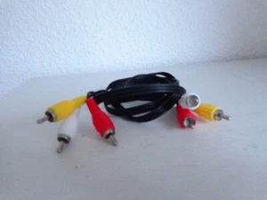 AV Cinch Kabel 3 adrig 3x Cinch Stecker gelb rot weiß stereo Bild Ton 1,0 Meter - Bild 1 von 1