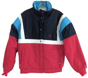 Vintage 80's Roffe® Women's 12 Ski Jacket Tri Color Red Blue White Very Clean - Picture 1 of 12