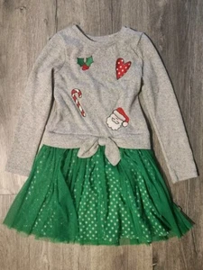 Dollie & Me Christmas Dresses - Girls Size 7 & 18" Doll Dress with Glitter Tutu - Picture 1 of 12