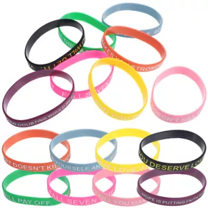 100 Pcs Motivational Bracelet Silicone Wristbands Quotes Men Women Man - Picture 1 of 12
