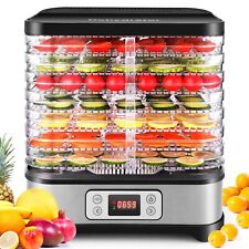 8-Tray Food Dehydrator Machine,Professional Stainless Steel Meat Dryer BPA-Free！