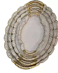 THEODORE HAVILAND LIMOGES 4 PLATTERS DOUBLE GOLD # 349B set - Picture 1 of 13