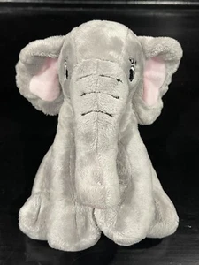 Teddy Mountain Gray Elephant Pink Ears 8 in. Plush Stuffed Animal Toy with Pouch - Picture 1 of 4
