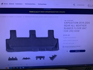 GENUINE FORD ACCESSORY 3RD ROW BLACK VINYL MAT FITS 18 THRU 24 EXPEDITION - Bild 1 von 7