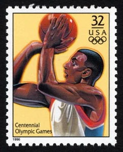 10x MEN'S BASKETBALL Olympic Event 1996 32c US Postage Stamp Unused MINT NH - Picture 1 of 2