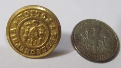 Antique 17 mm collector button gold tone metal Philadelphia Police 53451 - Image 1 of 4