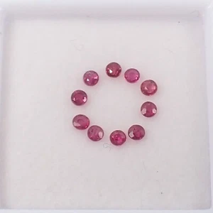 Qty 10 Pieces Round 1.75 mm Red-Pinkish Natural Ruby Gemstone, 0.30 carat - Picture 1 of 13