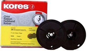 Lot de 2 Kores - Ruban de couleur machine à écrire en soie noir/rouge Standard DIN - Photo 1/4