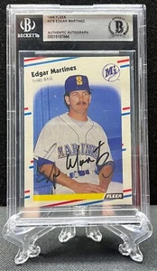 Edgar Martinez SEATTLE MARINERS Autographed Signed 1988 Fleer ROOKIE Card BAS - Picture 1 of 1