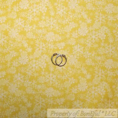 Edredón de algodón BonEful tela FQ de colección amarillo blanco isla tropical flor copo de nieve Foto 1 de 4