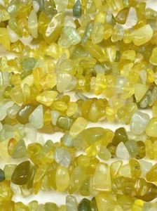 AA 7-12mm Green Yellow Lemon Jade Nugget  32" Strand  Jewelry Gemstone Crystal - Picture 1 of 10