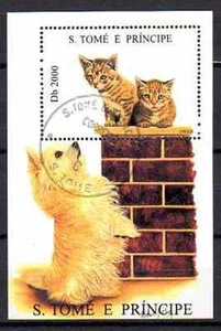 Katzen St. Thomas und Prinz (10) Block gestempelt - Bild 1 von 1