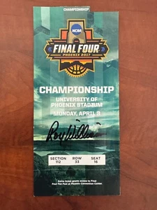 Coach Roy Williams Signed UNC TAR HEELS 2013 Final Four Championship Ticket JSA - Picture 1 of 2