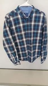 George Herren kariertes blau gestreiftes Langarm Button Down Hemd Gr. M 38-40 10095 - Bild 1 von 9