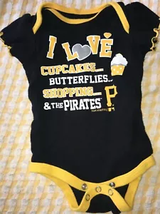 MLB Onesie Body I Love Cupcakes Mariposas Compras Piratas de Pittsburgh 0-3 m - Imagen 1 de 6