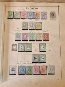 Curacao Stamp Accumulation on Ancient Schaubek Pages - Picture 1 of 7