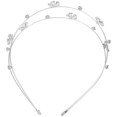  Strass per Fascia per doppio strato argento cerchio per per da sposa anello per - Immagine 1 di 4