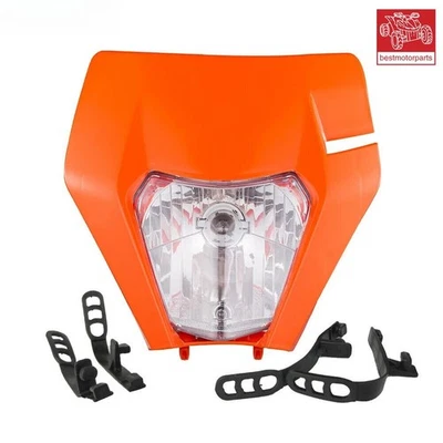Headlight Orange For KTM 125 150 250 300 350 EXC XC XCW SX SXF ATV Dirt Bike New - Изображение 1 из 4