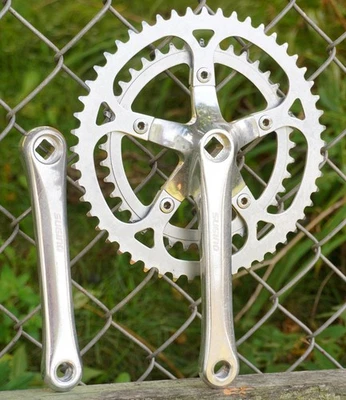 Juego de bielas vintage Sugino 170 40 52 bicicleta de carretera bielas cónicas cuadradas dobles años 80 Foto 1 de 4