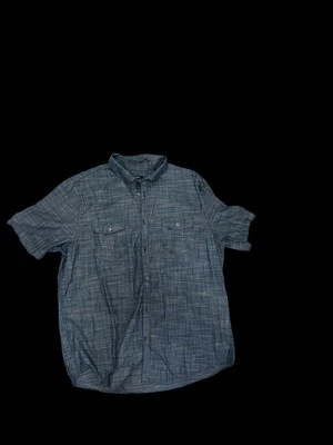 ✨ Синяя рубашка с коротким рукавом на пуговицах, ✨ - Изображение 1 из 4