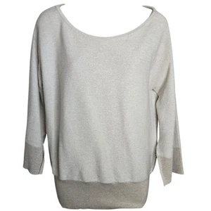 Maglione donna collo scoop White House Black Market XS misto cashmere metallizzato - Foto 1 di 6