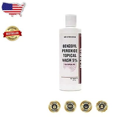 Harris Pharma 5% peróxido de benzoíla lavagem acne - sem perfume, 8 oz tratamento medicado - Imagem 1 de 2