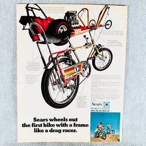 1969 Screamer Drag Racing Bicycle Vtg Print Ad Sears Sports Center Bike - Picture 1 of 2