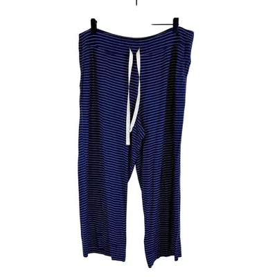 Pantalones de pijama Soma para mujer grandes azules blancos a rayas pierna ancha Foto 1 de 3