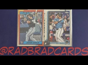 MLB Baseball Miami Marlins 25 Topps Chrome Javier Sanoja 2 Rookie Card Lot MINT - Picture 1 of 1