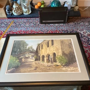 Vintage Original Watercolour Ernest E Charles Simpson Rythmnon, Rethimno Crete - Picture 1 of 12