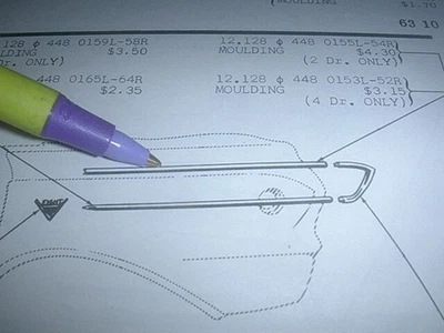 American Motors Co. Rambler Ambassador Rear Quarter Moulding 1962 NOS Foto 1 de 2