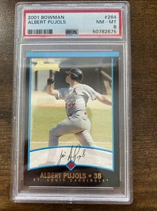 2001 BOWMAN ALBERT PUJOLS #264 RC ROOKIE GRADED PSA 8 NM-MT - Picture 1 of 2