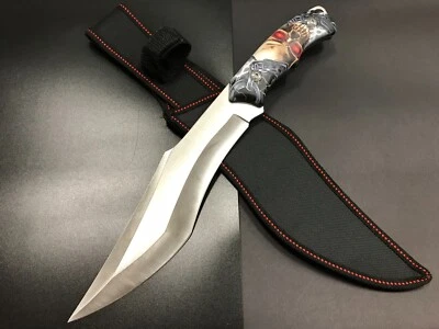 Cuchillo de supervivencia Bowie de caza Rambo Full Tang de 12,75" con funda de nailon Foto 1 de 4