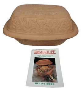 Romertopf #113 Terra Cotta Clay Baker Roaster Mexico Vintage With Booklet EUC - Picture 1 of 11