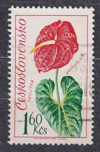 CZECHOSLOVAKIA 1973 SC#1892 USED 1,60K st., Flower Show, Olomouc, Anthurium. - Picture 1 of 1