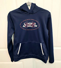 Under Armour Boys Youth Large Loose Fit ColdGear Navy Blue Fleece Mission Hoodie