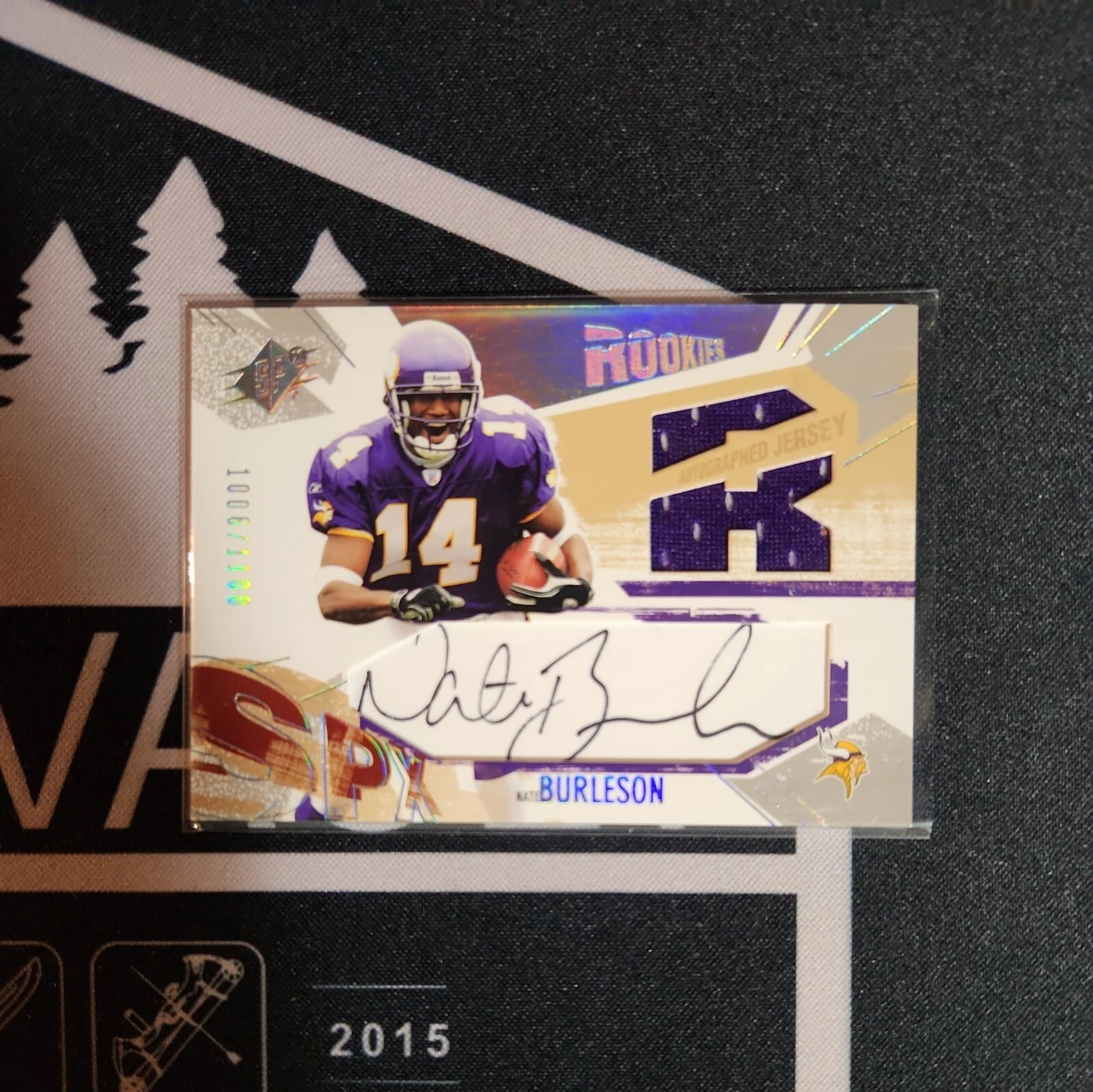 2003 NATE BURLESON ROOKIE JERSEY AUTO SPx SP/1100 Card WR LIONS SEAHAWKS VIKINGS
