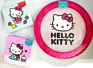 HELLO KITTY 16 Teller ~ 40 Getränkeserventen Erdbeeren & Zitronen oder Cupcakes - Bild 1 von 11
